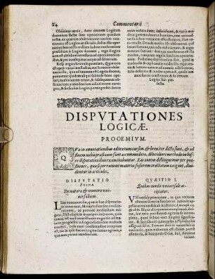 Disputatio Prima. De natura & numero universalium