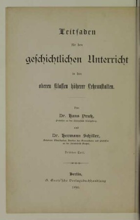 Teil 3: Leitfaden für den Unterricht in der neueren Geschichte