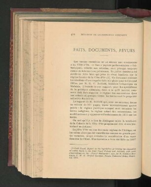 faits, documents, revues