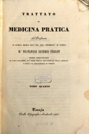 Trattato di medicina pratica, 4