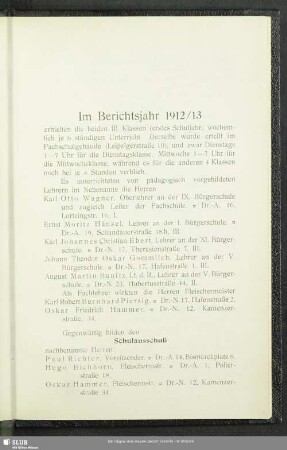 Im Berichtsjahr 1912/13