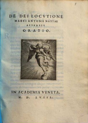 De Dei Locvtione Marci Antonii Nattae Astensis Oratio