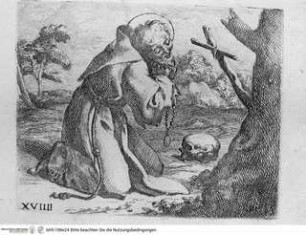 Pensieri diversi lineati et intagliati d'Anibale Carracci, Der Heilige Franz im Gebet (Taf.XXIII [S.20])
