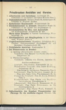 Privatkranken-Anstalten und -Vereine