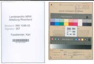 Entnazifizierung Karl Fassbender , geb. 18.02.1902 (Bibliothekar)