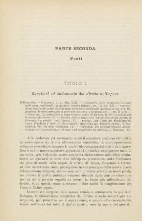 Parte seconda. Fonti