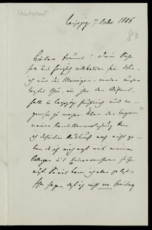 Nr. 10: Brief von Bernhard Windscheid an Gottlieb Planck, 7.10.1886