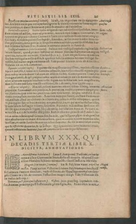 In Librum XXX. Qui Decadis Tertiae Liber X. Dicitur, Annotationes.