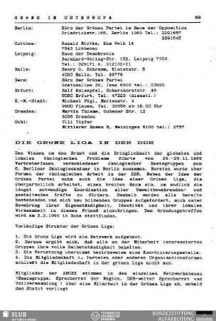 Die Grüne Liga in der DDR