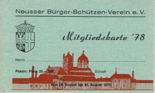 Festkarte Neuss 1978 (passiv)