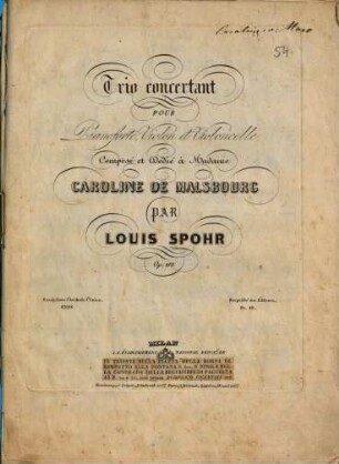 Trio concertant : pour pianoforte, violon et violoncelle ; op. 119