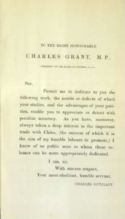 To the right honourable Charles Grant, M. P., ...