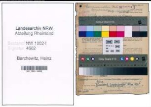 Entnazifizierung Heinz Barchewitz, geb. 23.05.1911 (Korrespondent)