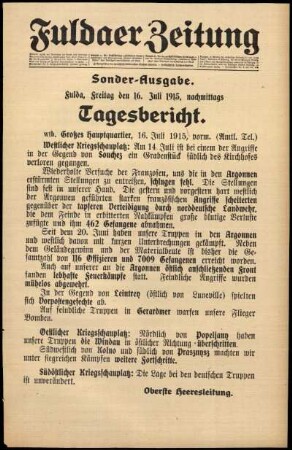 Ausgabe vom Freitag, den 16. Juli 1915.