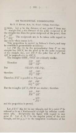 On tangential coordinates.