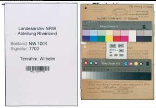 Entnazifizierung Wilhelm Tenrahm , geb. 27.01.1907 (Maschinist)