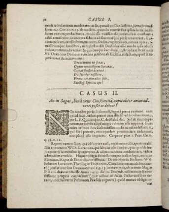 Casus II. An in Sagas, bona cum Conscientia, capitaliter animad. verti poßit ac debeat?