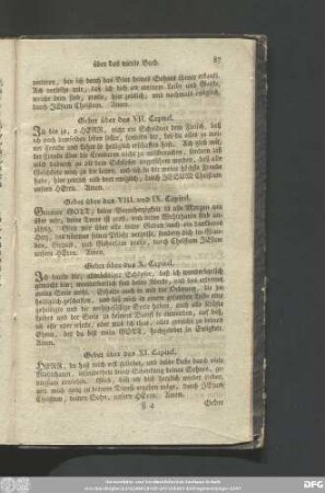 Gebet über das VII. Capitel.