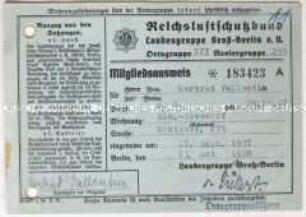 Mitgliedskarte des Reichsluftschutzbundes