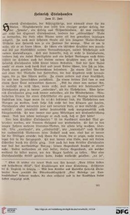 29: Heinrich Steinhausen : zum 27. Juli