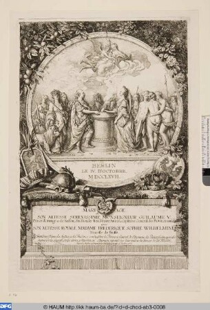 Die Vermählung der Prinzessin Friderike Sophie Wilhelmine von Preussen mit dem Prinzen Wilhelm V. von Oranien