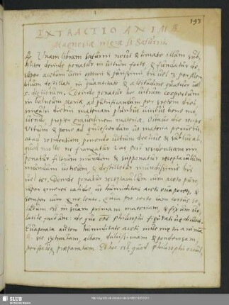 Extractio Animae Magnesiae nigrae sz Saturni.