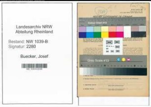 Entnazifizierung Josef Buecker , geb. 28.01.1878 (Kaufmann)