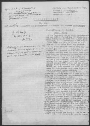 Heselwangen: Pfarrbericht 1938