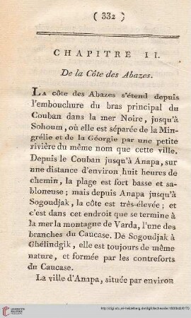 Chapitre II: De la Côte des Abazes