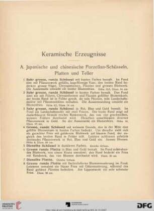 Keramische Erzeugnisse (Nr. 1-164)