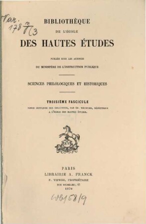 Notes critiques sur Colluthus