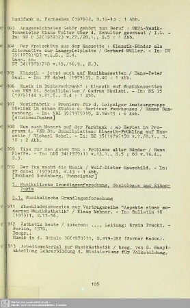 5. Musikalische Grundlagenforschung, Soziologie und Ethnologie