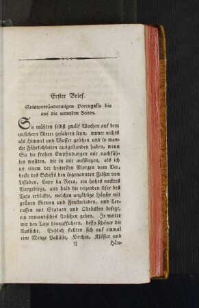 Erster Brief. Staatsveränderungen Portugalls [...].