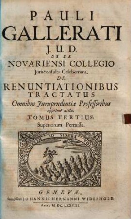 De renuntiationibus tractatus : tribus tomis distinctus, 3