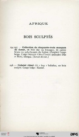 Afrique - Bois sculptés (Nr. 194-246)