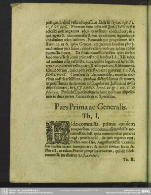 Pars Prima ac Generalis