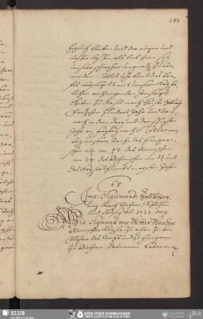 65. Imp. Sigismundi Zollbefreyung durch Böhmen, Schlesien und Lausiz ao. 1433.