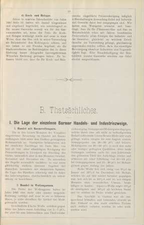 I. Die Lage der einzelnen Barmer Handels- und Industriezweige.