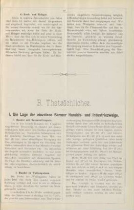 I. Die Lage der einzelnen Barmer Handels- und Industriezweige.