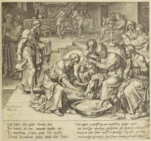 Christus wäscht die Füße seiner Jünger