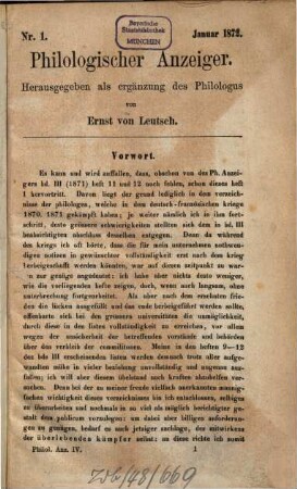 Philologischer Anzeiger. 4. 1872