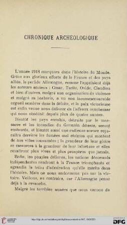 Chronique archéologique