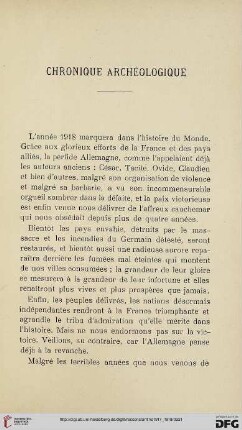 Chronique archéologique
