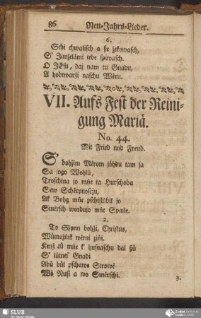 VII. Aufs Fest der Reinigung Mariä
