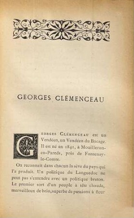 Georges Clémenceau : Par Camille Pelletan