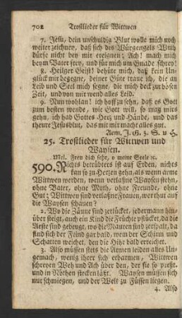 25. Trostlieder für Wittwen und Waysen