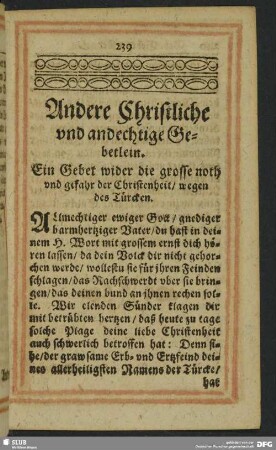 Andere Christliche und andechtige Gebetlein