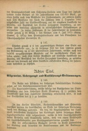 Achter Titel. Allgemeine, Uebergangs- und Ausführungs-Bestimmungen