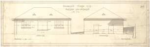 Billing, Hermann; Singen; Krankenhaus - Leichenhaus, Rückfassade (Ansicht); Seitenfassade (Ansicht)