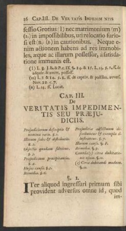 Cap. III. De Veritatis Impedimentis Seu Praeiudiciis